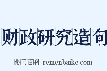 财政研究造句是什么意思的图片